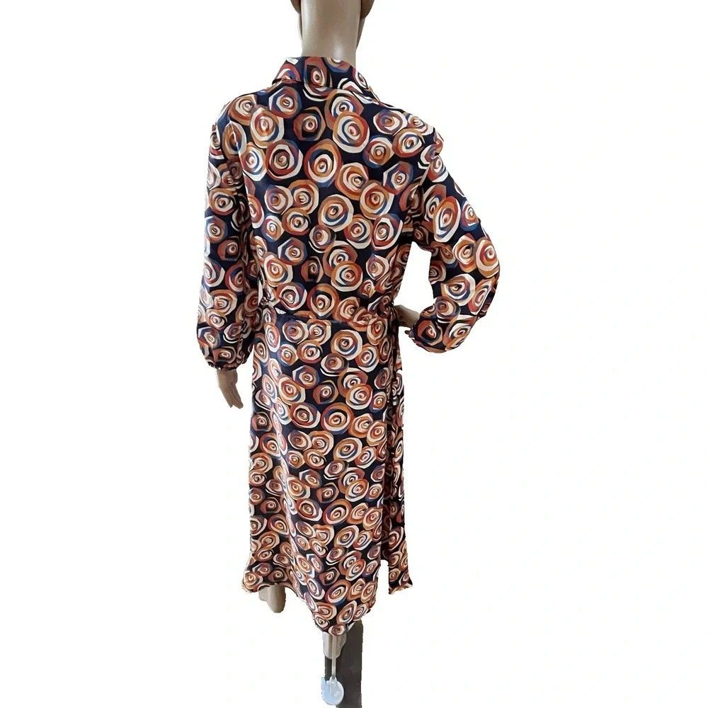 J McLaughlin Mollie Dress NEW Large Silk Blend Midi Mod Rose Pop Floral Career - Picture 2 of 11